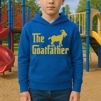 The Goatfather Funny Goat Father Goat Farmer Goat Lover Kids Hoodie thumb 2