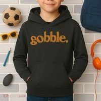 Thanksgiving Gobble Funny Turkey Day Kids Hoodie thumb 2