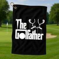 The Golf Father Funny Golfing Golf Towel thumb 1