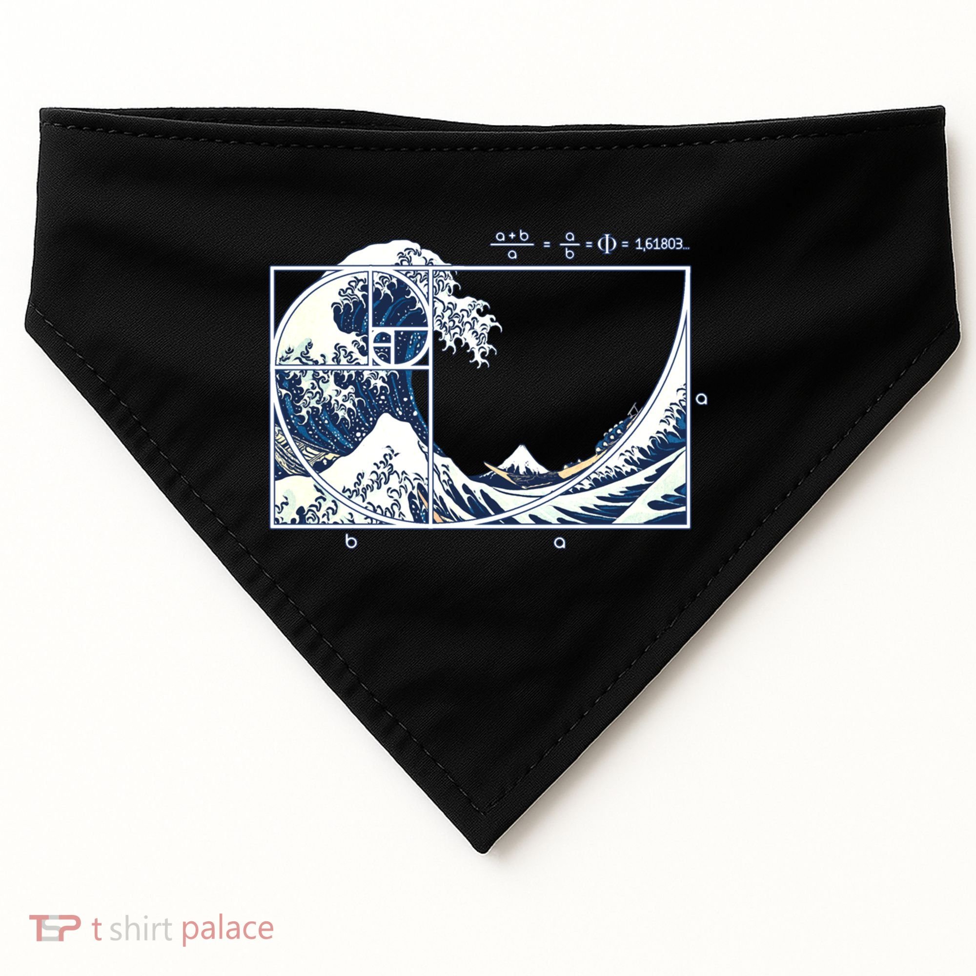 The Great Fibonacci Wave USA-Made Doggie Bandana