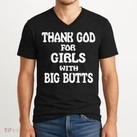 Thank God For With Big Butts V-Neck T-Shirt thumb 2