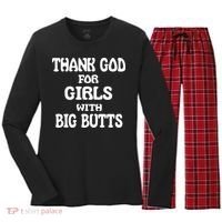 Thank God For With Big Butts Women's Long Sleeve Flannel Pajama Set  thumb 0