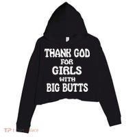 Thank God For With Big Butts Crop Fleece Hoodie thumb 0