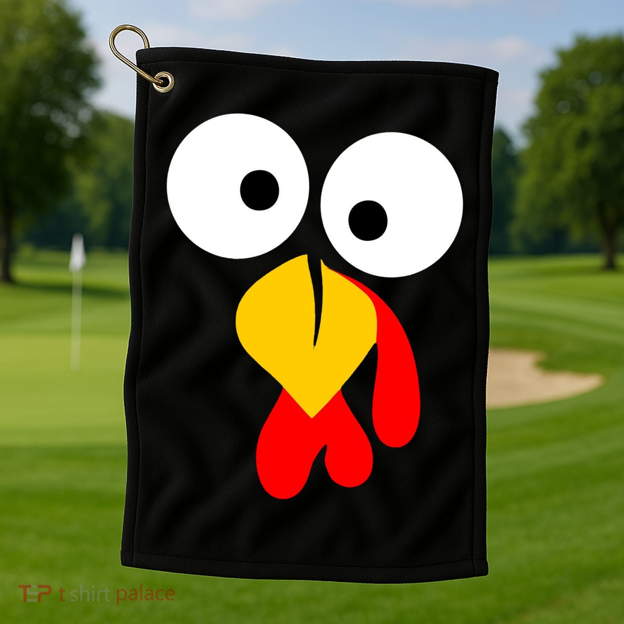 Turkey Gobble Face Costume Golf Towel