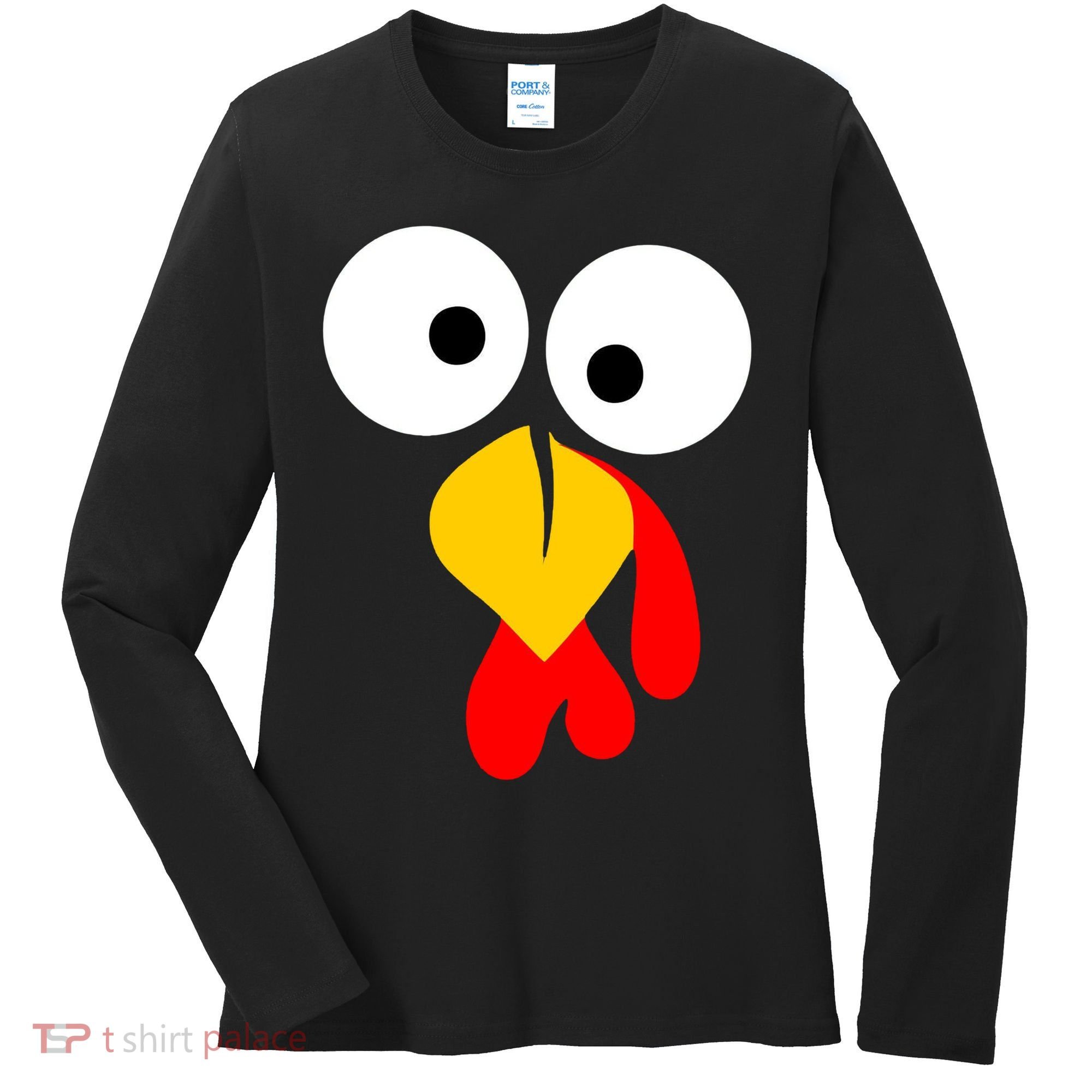 Turkey Gobble Face Costume Women's Long Sleeve Shirt
