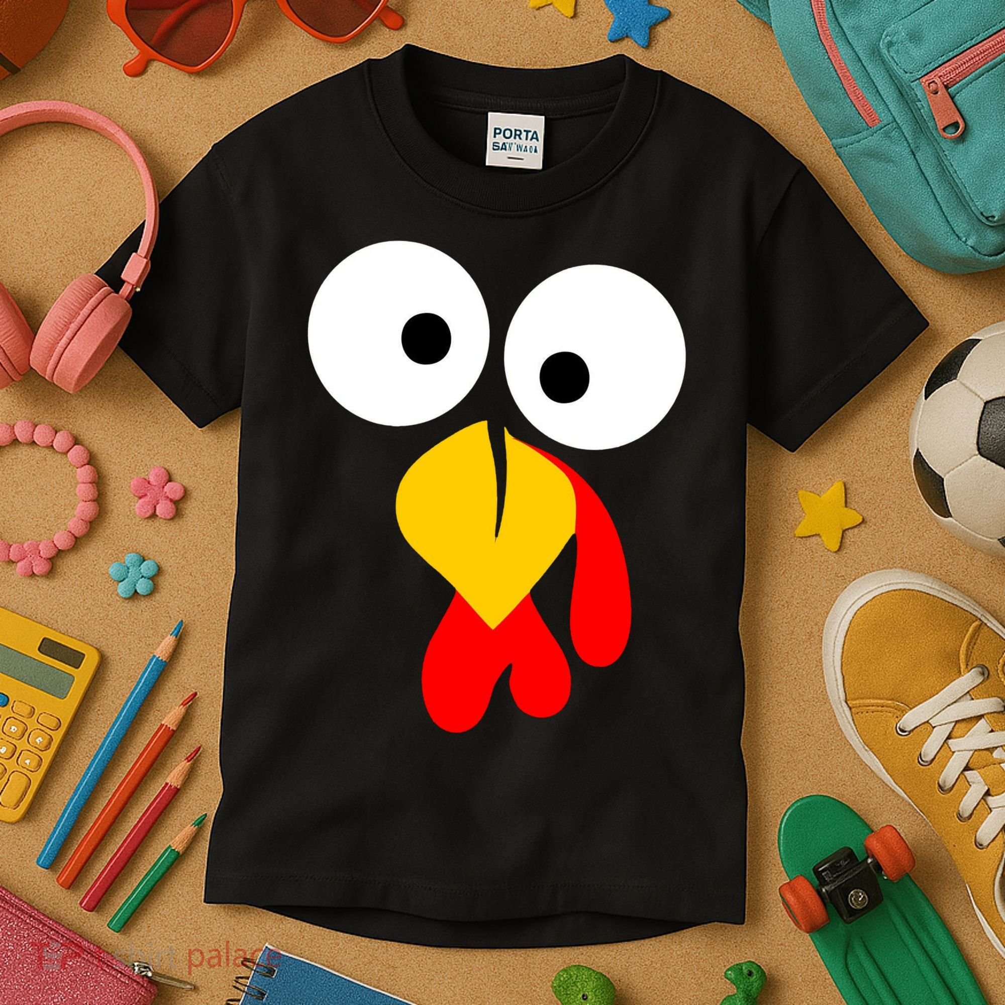 Turkey Gobble Face Costume Kids T-Shirt