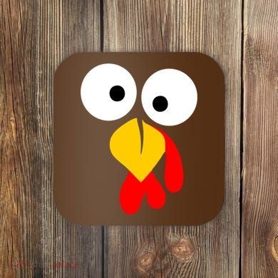 Turkey Gobble Face Costume Coaster