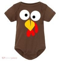 Turkey Gobble Face Costume Baby Bodysuit thumb 0
