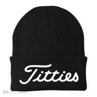 Titties Gift Funny Saying Golfer Golfing Gift Beanie thumb 0