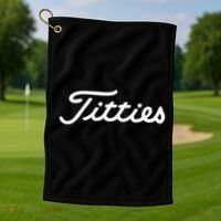 Titties Gift Funny Saying Golfer Golfing Gift Golf Towel thumb 1