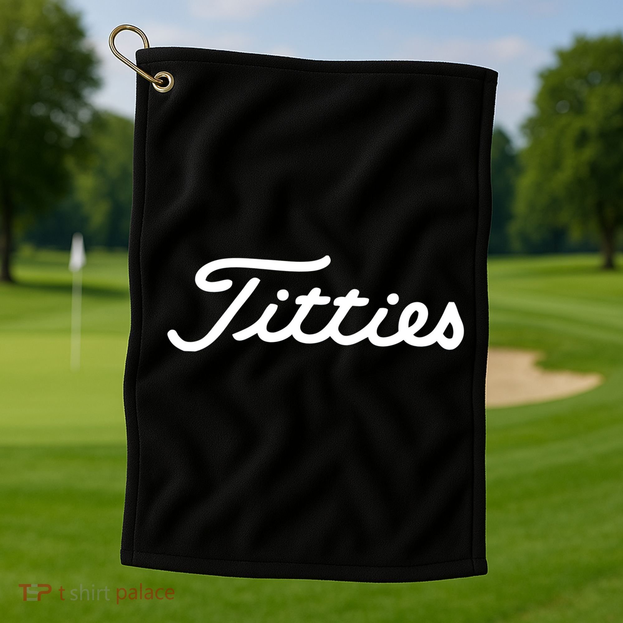 Titties Gift Funny Saying Golfer Golfing Gift Golf Towel