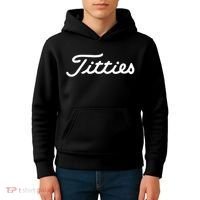 Titties Gift Funny Saying Golfer Golfing Gift Kids Hoodie thumb 4