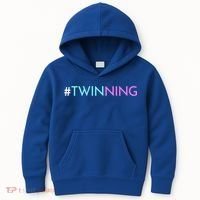 Twinning Gift Funny Twins Matching Fraternal Or Identical Meaningful Gift Kids Hoodie thumb 0