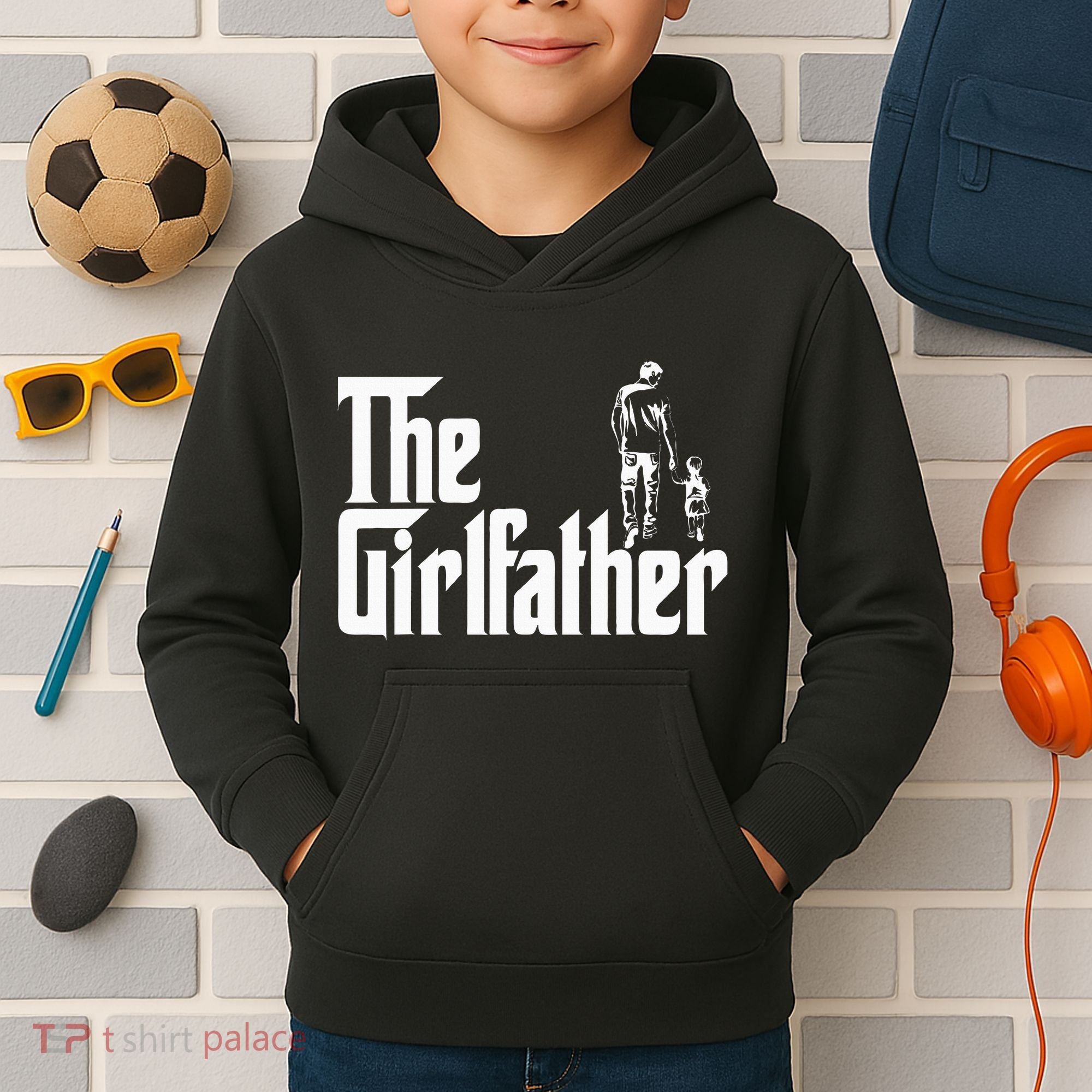 The Girlfather Funny Daddy Daughter Kids Hoodie