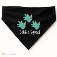 Turkey Glove Gobble Squad Nurse Happy Thanksgiving USA-Made Doggie Bandana thumb 0