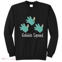Turkey Glove Gobble Squad Nurse Happy Thanksgiving Sweatshirt thumb 0