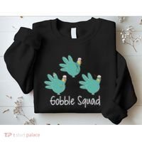 Turkey Glove Gobble Squad Nurse Happy Thanksgiving Sweatshirt thumb 2