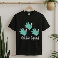 Turkey Glove Gobble Squad Nurse Happy Thanksgiving T-Shirt thumb 2