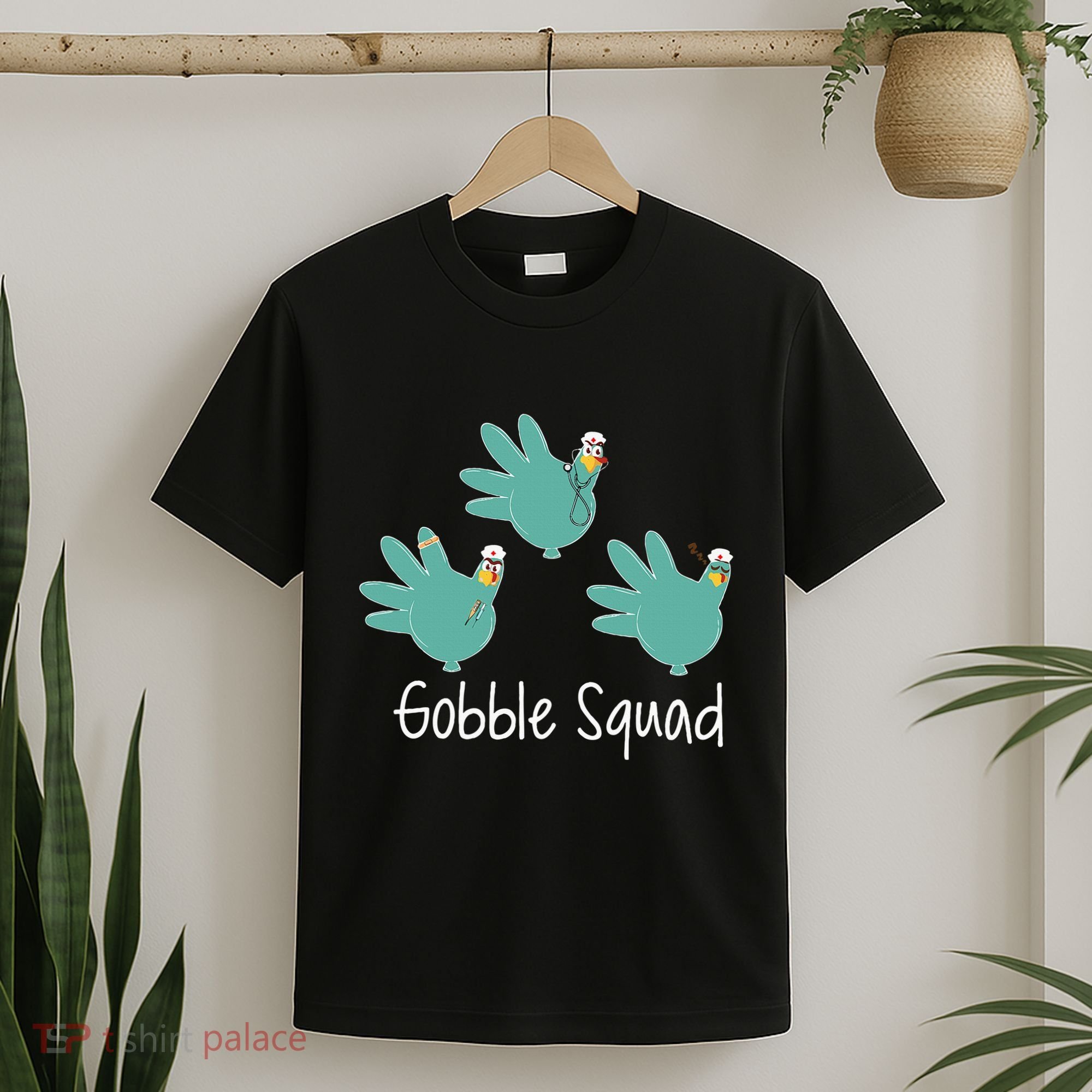 Turkey Glove Gobble Squad Nurse Happy Thanksgiving T-Shirt
