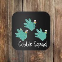 Turkey Glove Gobble Squad Nurse Happy Thanksgiving Coaster thumb 0