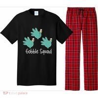 Turkey Glove Gobble Squad Nurse Happy Thanksgiving Pajama Set thumb 0