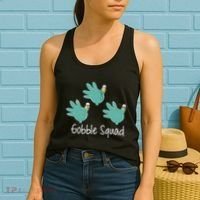 Turkey Glove Gobble Squad Nurse Happy Thanksgiving Women's Tank Top thumb 2