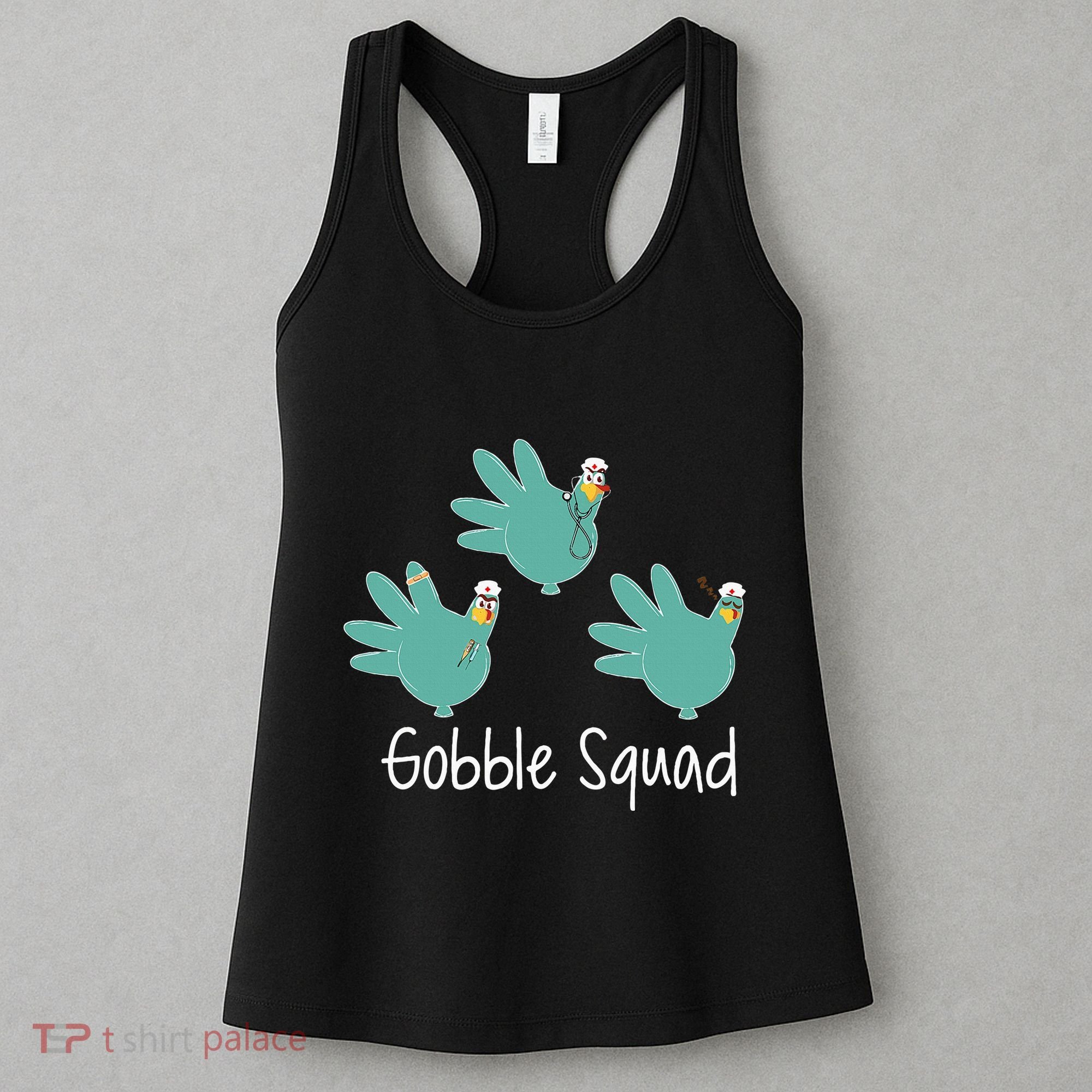 Turkey Glove Gobble Squad Nurse Happy Thanksgiving Women's Tank Top