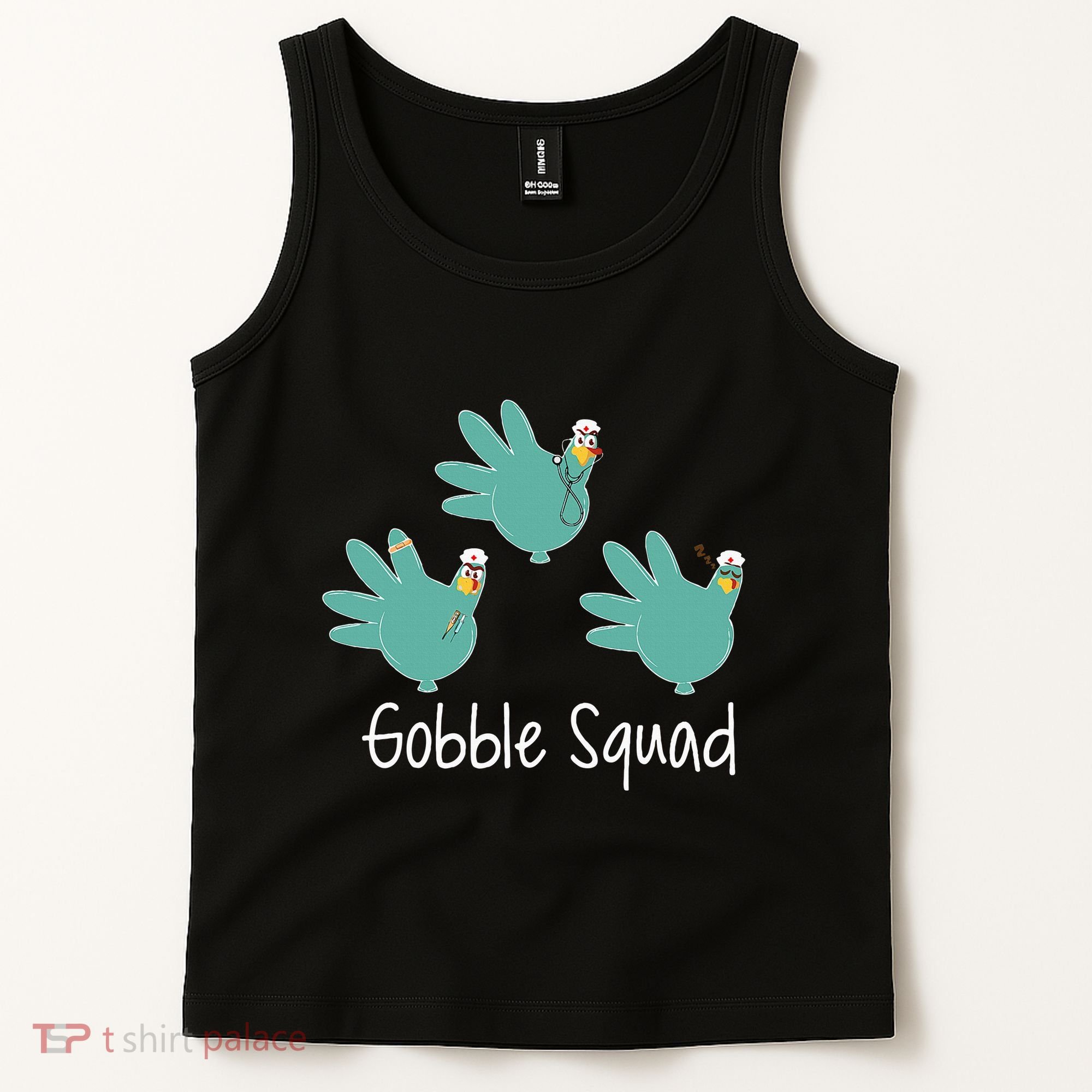 Turkey Glove Gobble Squad Nurse Happy Thanksgiving Tank Top
