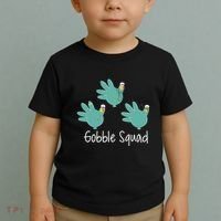 Turkey Glove Gobble Squad Nurse Happy Thanksgiving Toddler T-Shirt thumb 2
