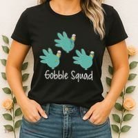 Turkey Glove Gobble Squad Nurse Happy Thanksgiving Women's T-Shirt thumb 2