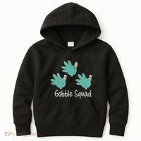 Turkey Glove Gobble Squad Nurse Happy Thanksgiving Kids Hoodie thumb 0