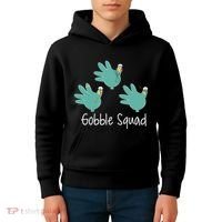 Turkey Glove Gobble Squad Nurse Happy Thanksgiving Kids Hoodie thumb 4
