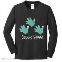 Turkey Glove Gobble Squad Nurse Happy Thanksgiving Kids Long Sleeve Shirt thumb 0