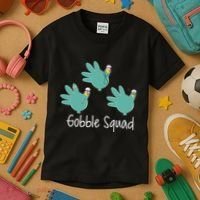Turkey Glove Gobble Squad Nurse Happy Thanksgiving Kids T-Shirt thumb 3