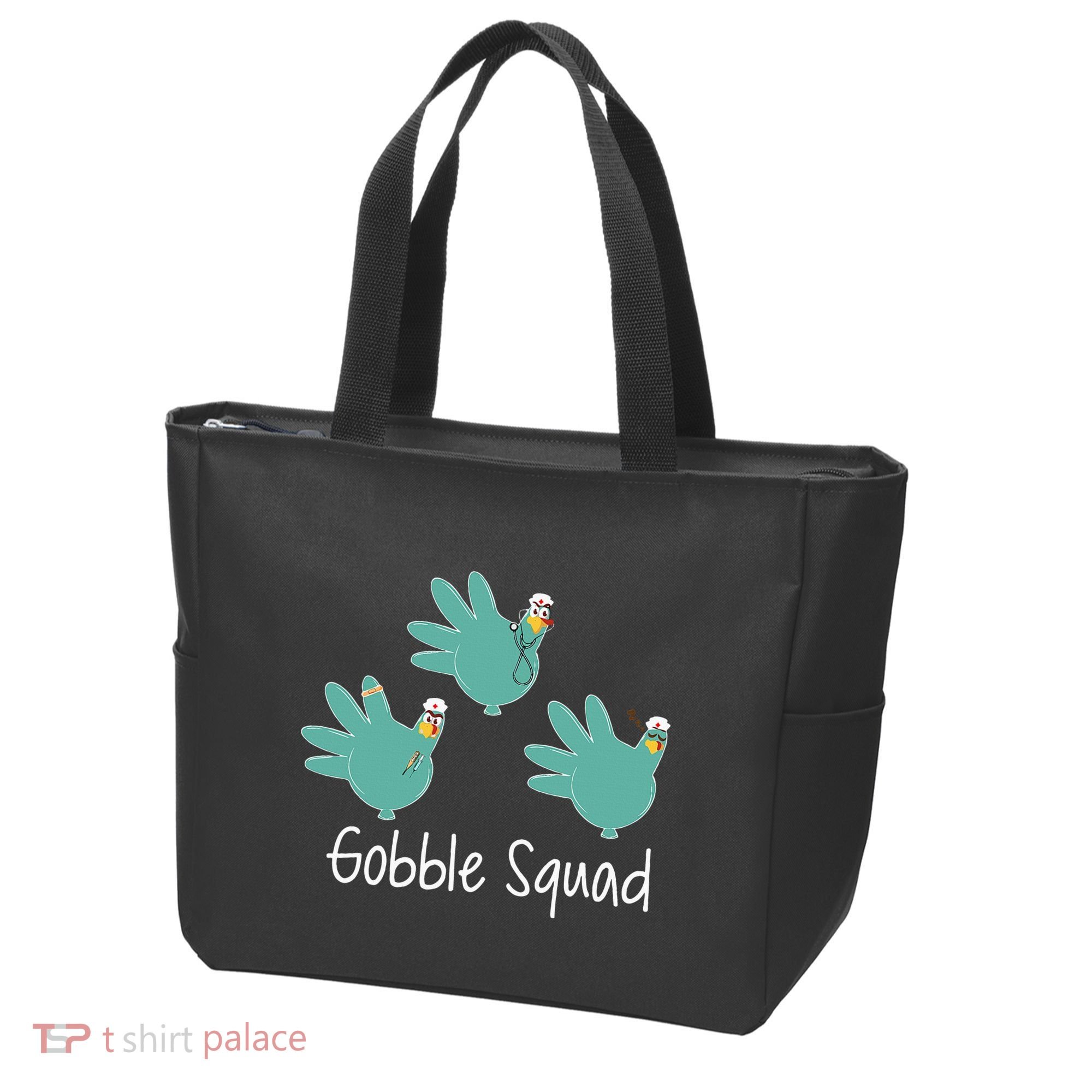 Turkey Glove Gobble Squad Nurse Happy Thanksgiving Tote Bag