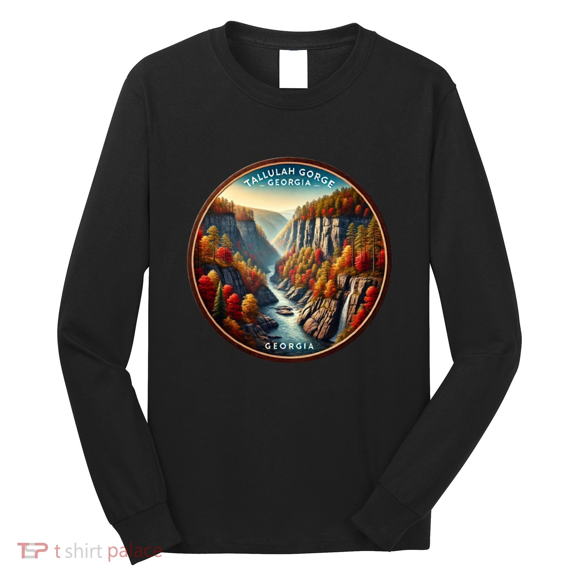 Tallulah Gorge Georgia In The Fall Autumn Leaves Long Sleeve Shirt