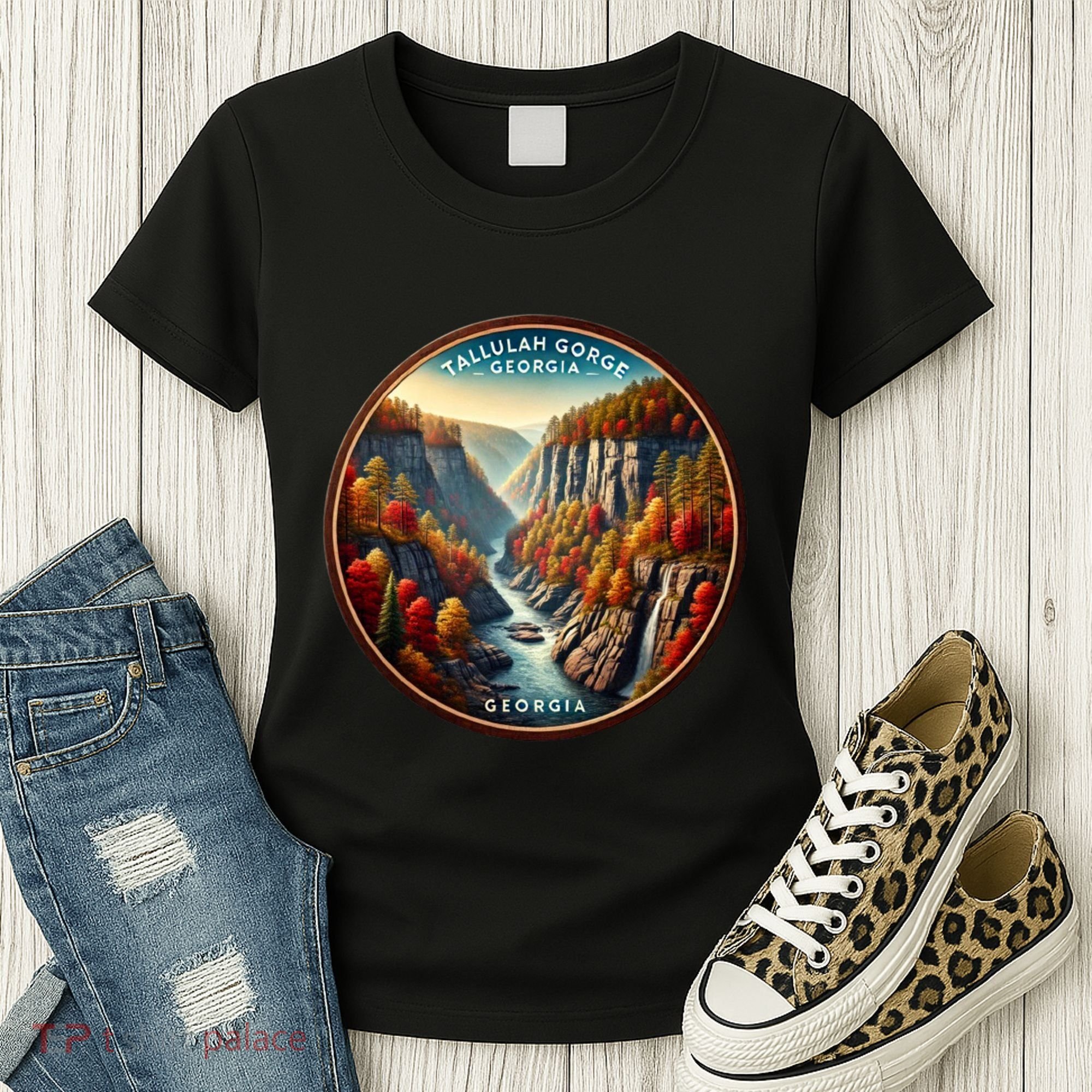 Tallulah Gorge Georgia In The Fall Autumn Leaves Women's T-Shirt