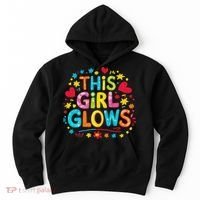This Girl Glows For Women & Tie Dye 80s Themed Disco Hoodie thumb 0