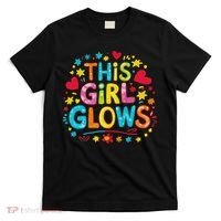 This Girl Glows For Women & Tie Dye 80s Themed Disco T-Shirt thumb 0