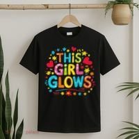 This Girl Glows For Women & Tie Dye 80s Themed Disco T-Shirt thumb 2