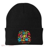 This Girl Glows For Women & Tie Dye 80s Themed Disco Beanie thumb 0