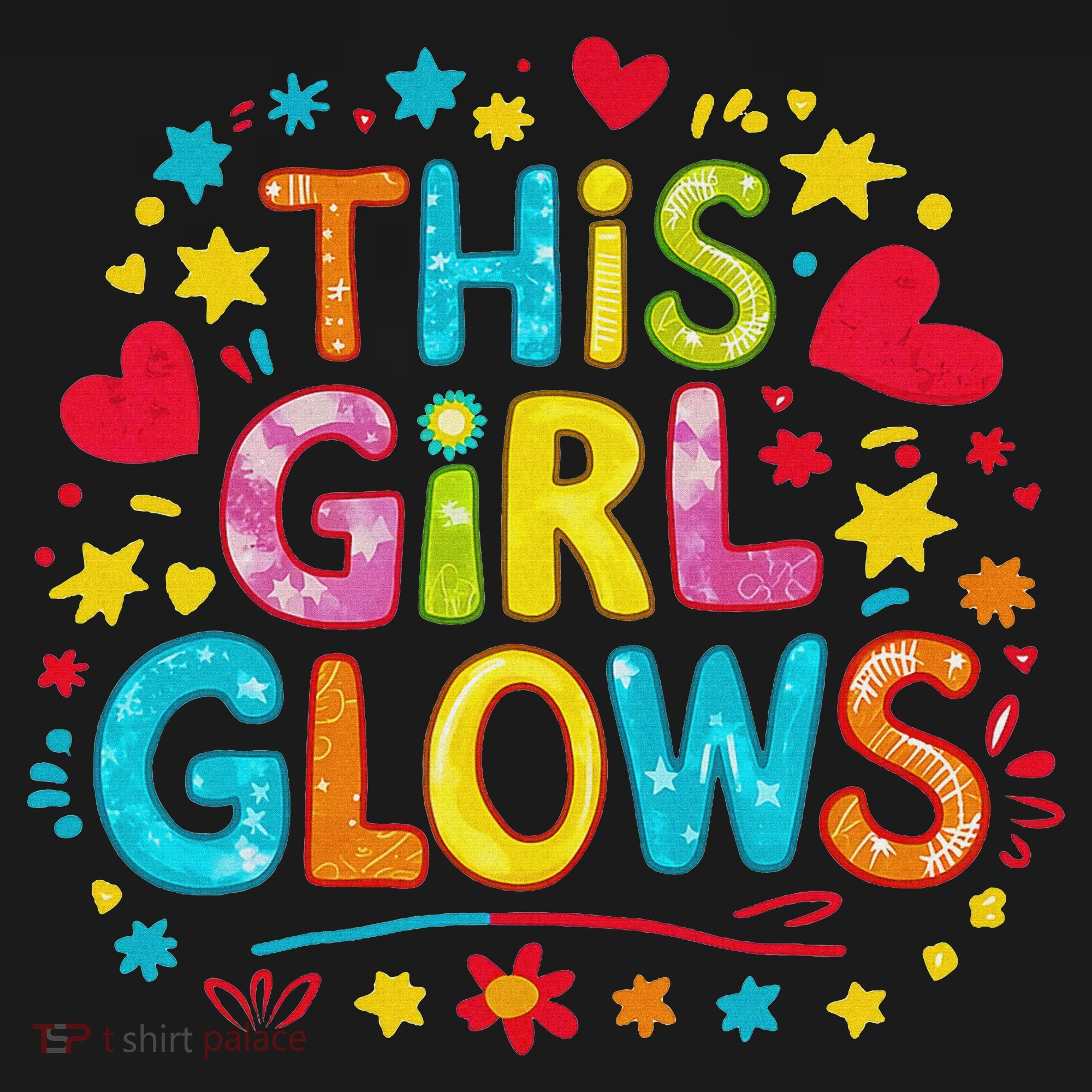 This Girl Glows For Women & Tie Dye 80s Themed Disco Women's Hoodie