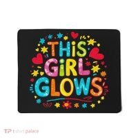 This Girl Glows For Women & Tie Dye 80s Themed Disco Mousepad thumb 0