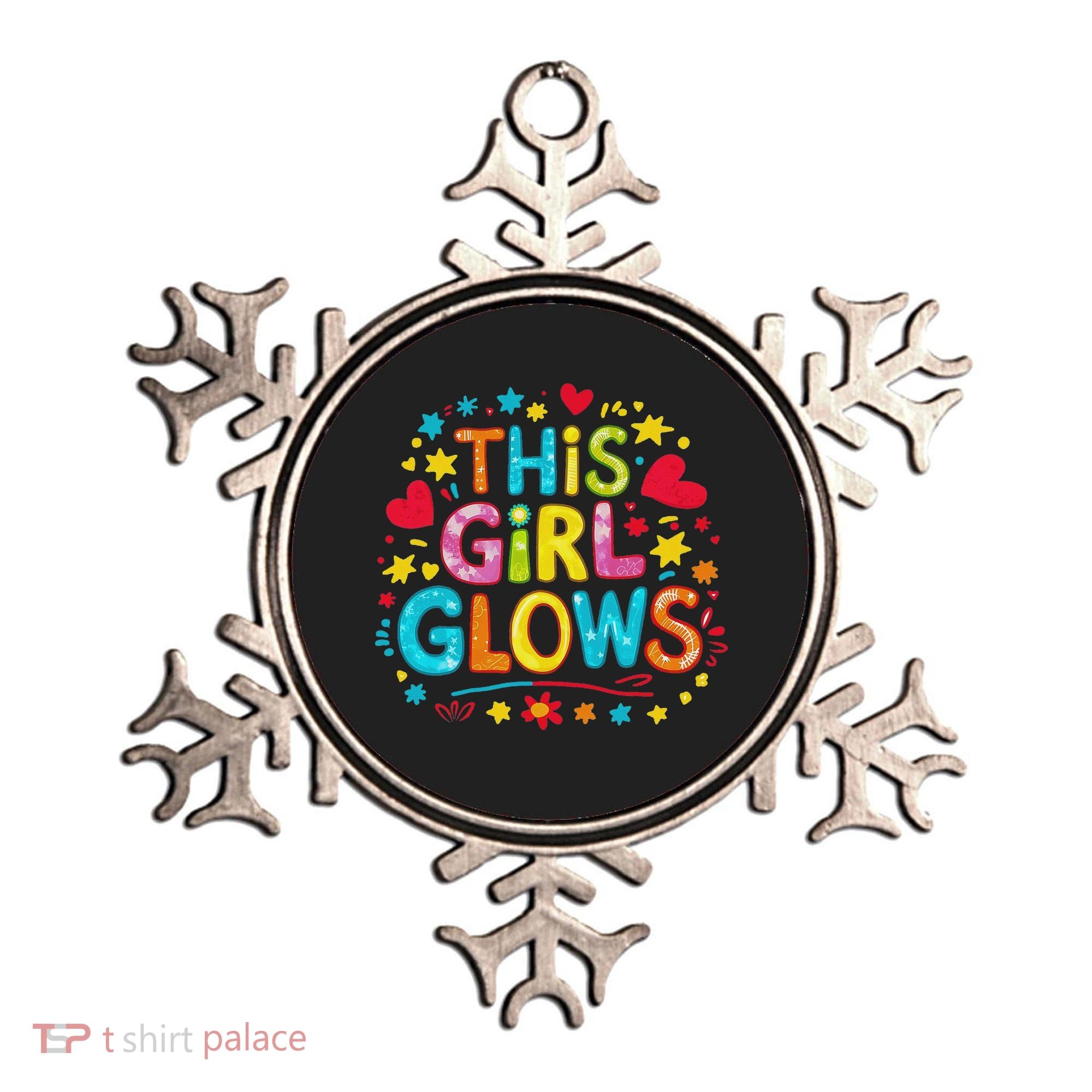 This Girl Glows For Women & Tie Dye 80s Themed Disco Ornament