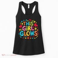 This Girl Glows For Women & Tie Dye 80s Themed Disco Women's Tank Top thumb 0