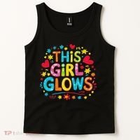 This Girl Glows For Women & Tie Dye 80s Themed Disco Tank Top thumb 2