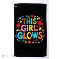 This Girl Glows For Women & Tie Dye 80s Themed Disco Golf Towel thumb 0