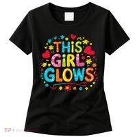 This Girl Glows For Women & Tie Dye 80s Themed Disco Women's T-Shirt thumb 0