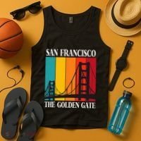 The Golden Gate Bridge From San Francisco California Tank Top thumb 4