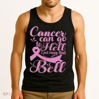 This Girl Got To Ring The Bell Chemo Grad Breast Cancer Tank Top thumb 3